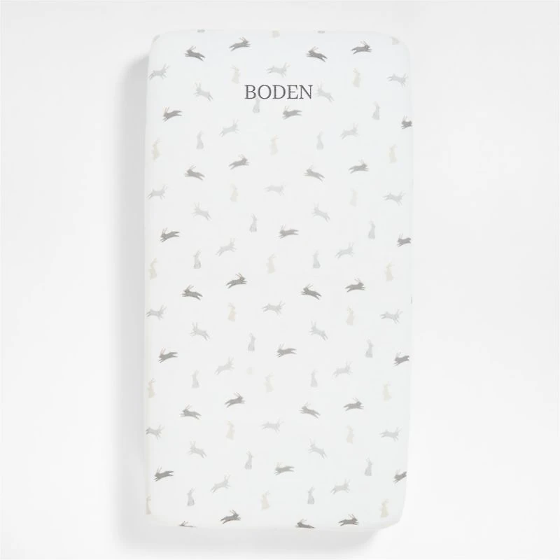 Supersoft Grey Bunny Gauze Organic Cotton Baby Crib Fitted Sheet