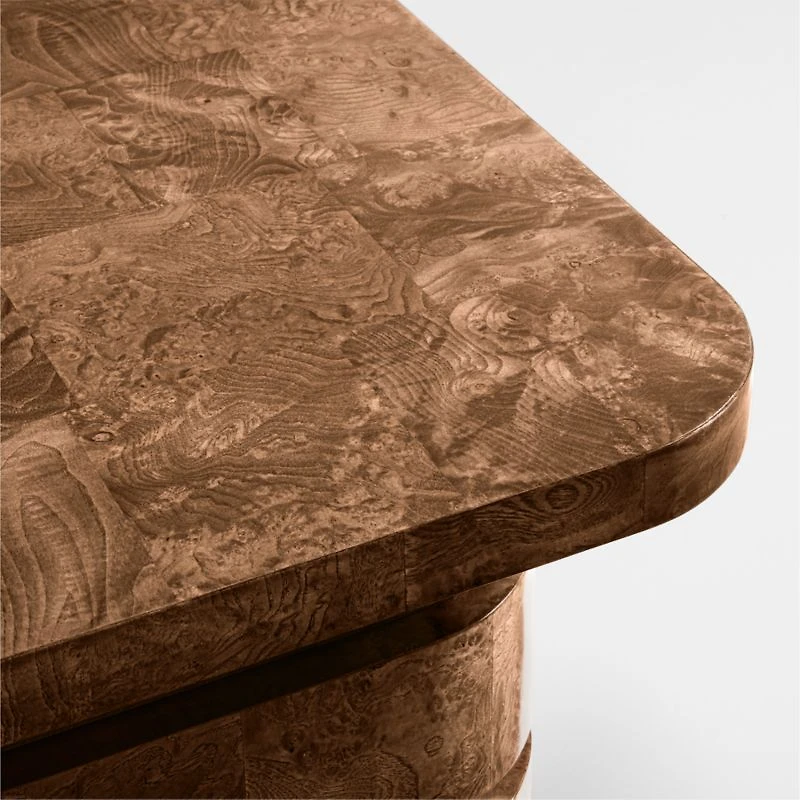Greye 60" Burl Wood Desk with Swivel Drawers