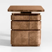 Greye 60" Burl Wood Desk with Swivel Drawers