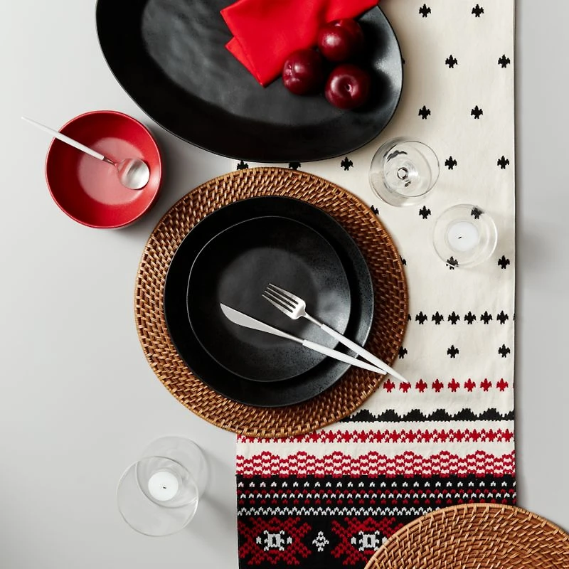 Marin Matte Black Stoneware Dinner Plates, Set of 8