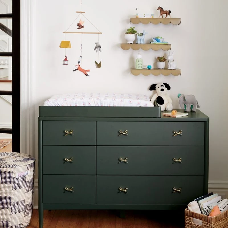 Gold Bow Knobs, Set of 6