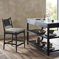 Haddon Black Rush Counter Stool