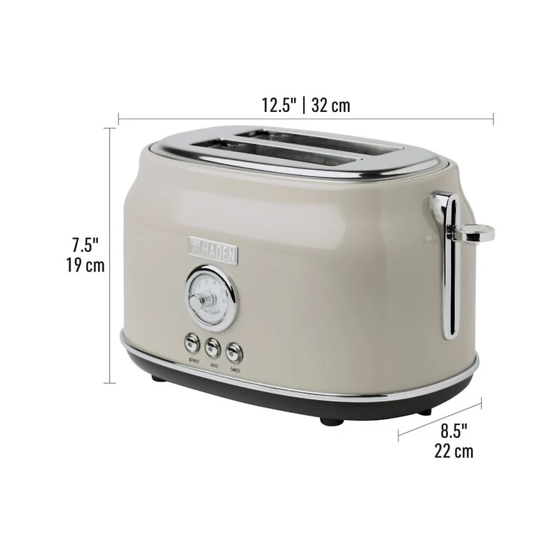 HADEN Dorset Putty Beige 2-Slice Toaster