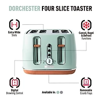 HADEN Dorchester Silt Green 4-Slice Toaster