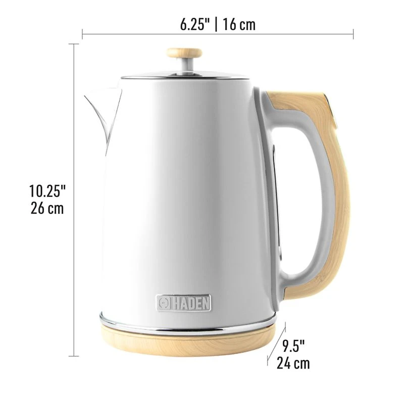 HADEN Dorchester Matte White Variable Temperature Programmable Electric Tea Kettle