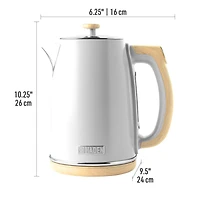 HADEN Dorchester Matte White Variable Temperature Programmable Electric Tea Kettle