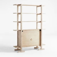 Haldeman Pine Wood Bookcase with Cabinet by Leanne Ford