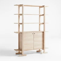 Haldeman Pine Wood Bookcase with Cabinet by Leanne Ford