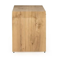 Halston Natural Oak Wood Desk with Drawers