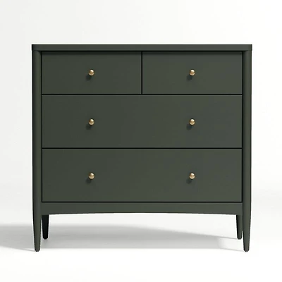 Hampshire 34" Olive Green Wood 4-Drawer Kids Dresser