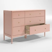 Hampshire Blush Wood 6-Drawer Kids Dresser