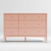 Hampshire Blush Wood 6-Drawer Kids Dresser