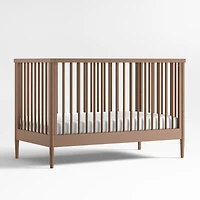 Hampshire Natural Brown Wood Convertible Baby Crib with Toddler Bed Rail