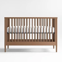 Hampshire Natural Brown Wood Convertible Baby Crib with Toddler Bed Rail