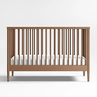 Hampshire Natural Brown Wood Convertible Baby Crib with Toddler Bed Rail