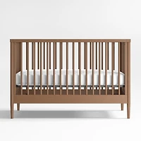 Hampshire Natural Brown Wood Convertible Baby Crib with Toddler Bed Rail