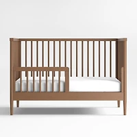 Hampshire Natural Brown Wood Convertible Baby Crib with Toddler Bed Rail