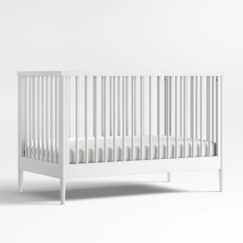 Hampshire White Wood Convertible Baby Crib