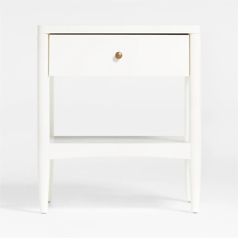 Hampshire White Wood Kids Nightstand with Drawer
