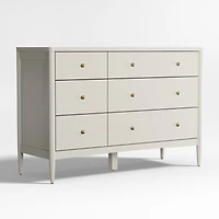 Hampshire 50" Cozy Grey Wood 6-Drawer Kids Dresser