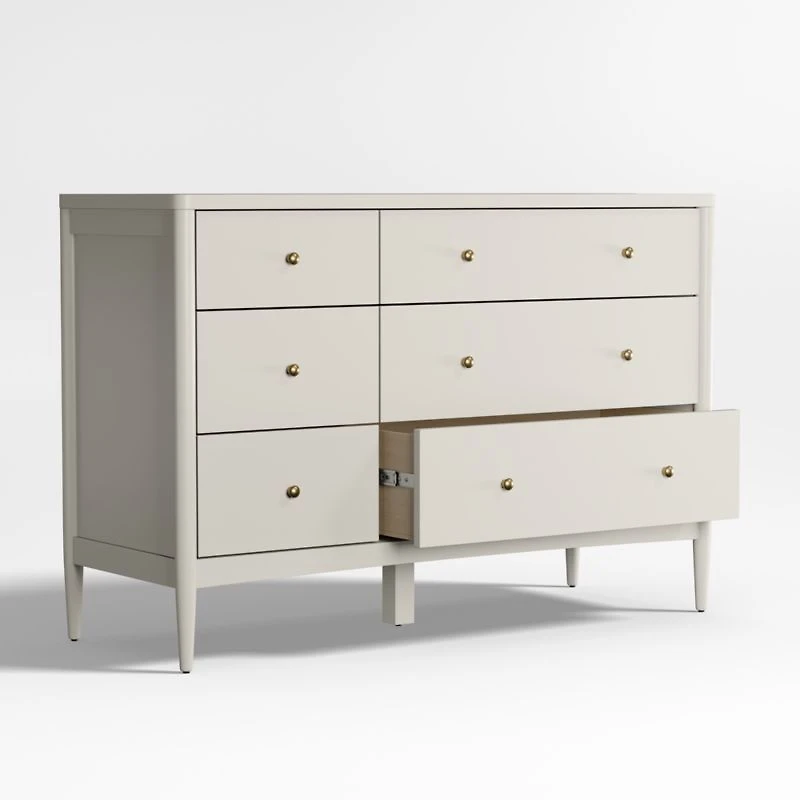 Hampshire 50" Cozy Grey Wood 6-Drawer Kids Dresser
