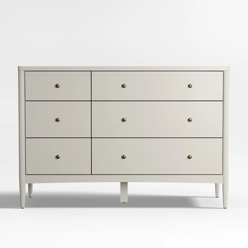 Hampshire 50" Cozy Grey Wood 6-Drawer Kids Dresser