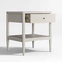 Hampshire Cozy Grey Wood Kids Nightstand with Drawer
