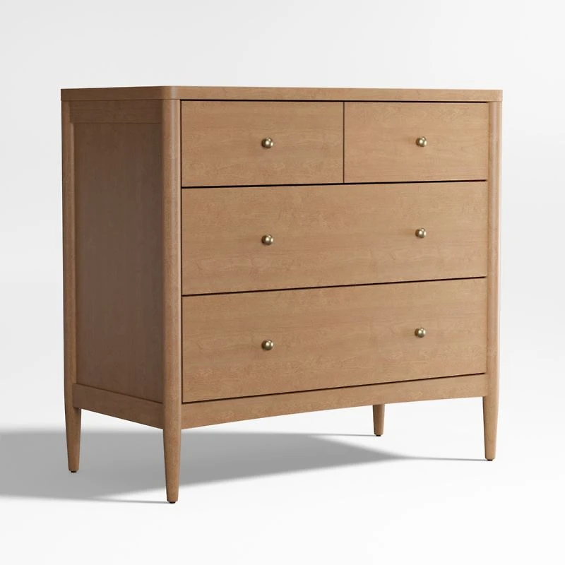 Hampshire 36" Natural Brown Wood 4-Drawer Kids Dresser