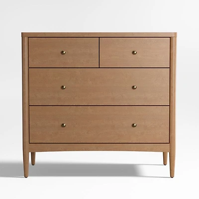 Hampshire 36" Natural Brown Wood 4-Drawer Kids Dresser