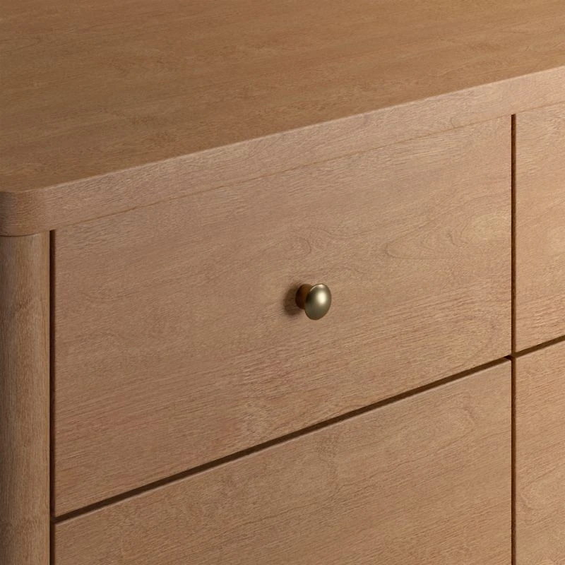 Hampshire 50" Natural Brown Wood 6-Drawer Wide Kids Dresser