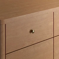 Hampshire 50" Natural Brown Wood 6-Drawer Wide Kids Dresser