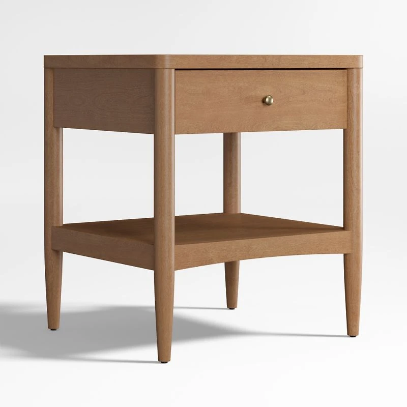 Hampshire Natural Brown Wood Kids Nightstand with Drawer