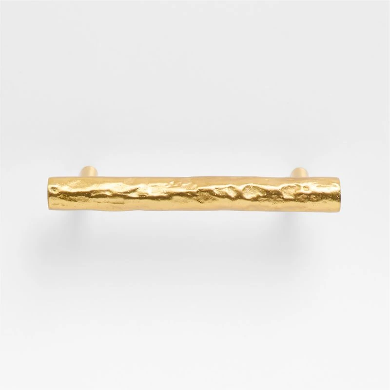 Forged 4" Brushed Brass Cabinet Pull