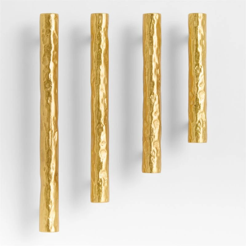 Forged 4" Brushed Brass Cabinet Pull
