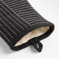 Hanno Black Embroidered Organic Cotton Oven Mitt