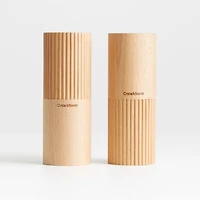 Hanno Fluted Natural Wood Pepper Shaker