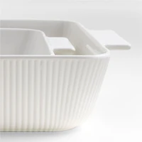 Hanno White Textured Ceramic 2-Piece Bakers Set