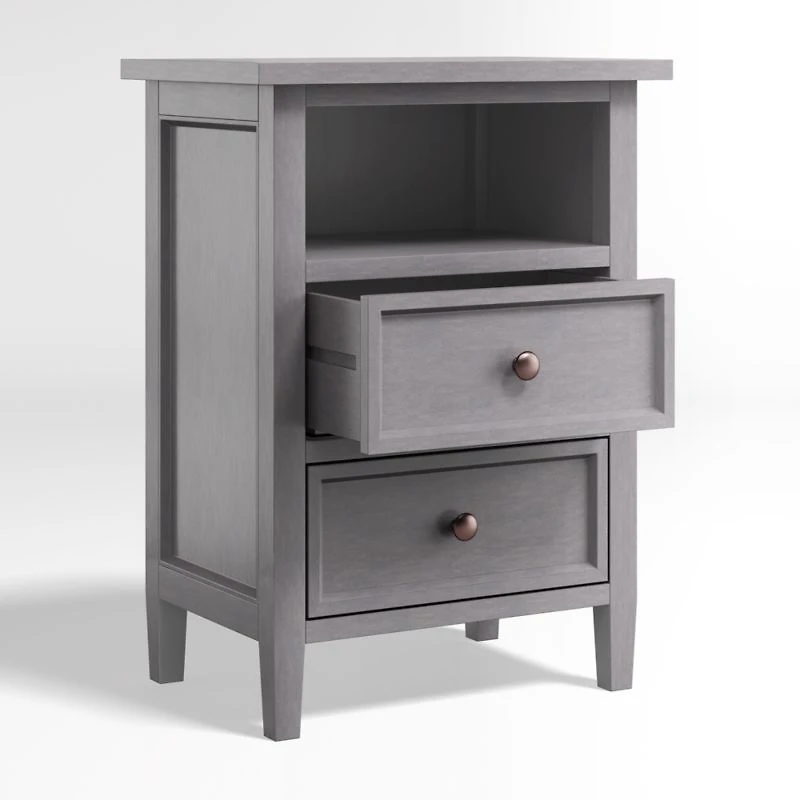 Harbor Dove Grey 2-Drawer Nightstand