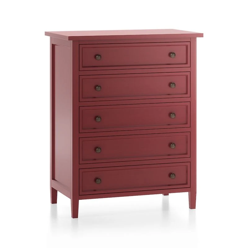 Harbor Red 5-Drawer Chest