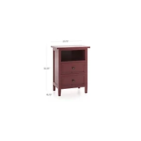 Harbor Red 2-Drawer Nightstand