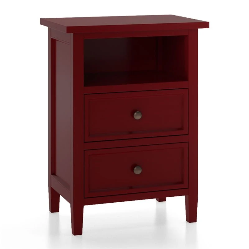 Harbor Red 2-Drawer Nightstand