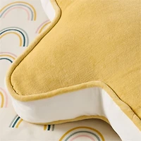 Harriet Custard Yellow Velvet Kids Star Shaped Throw Pillow