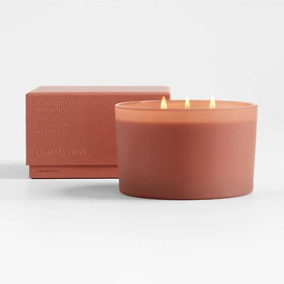 Monochrome No. 8 Harvest 3-Wick Scented Candle - Pumpkin, Cinnamon, Vanilla