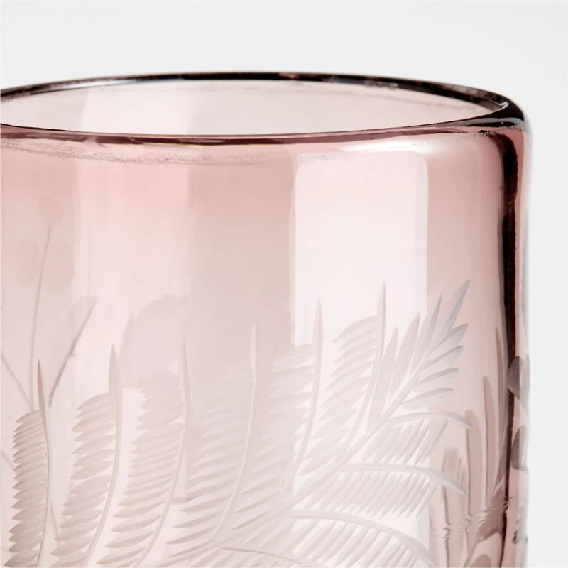 Harvest Floral Pink 8-Oz. Etched Glass