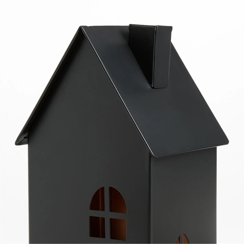 Black Haunted House with LED Lights