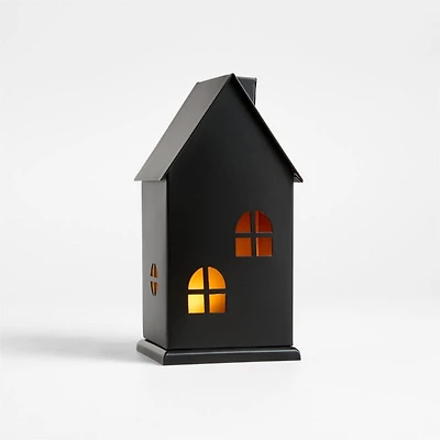 Black Haunted House with LED Lights