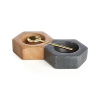 Hayes Marble and Wood Salt and Pepper Set