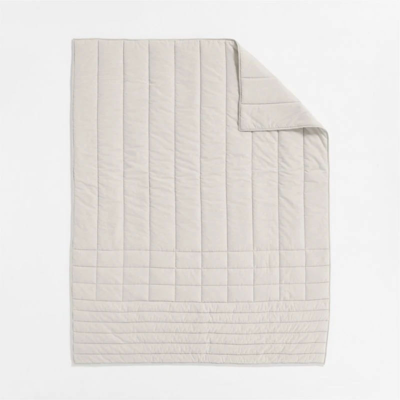 Organic Cotton Heathered Grey Grid Twin/Twin XL Comforter
