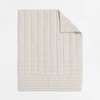 Organic Cotton Heathered Grey Grid Twin/Twin XL Comforter