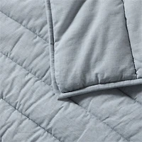 Organic Cotton Heathered Mist Blue Grid Twin/Twin XL Comforter